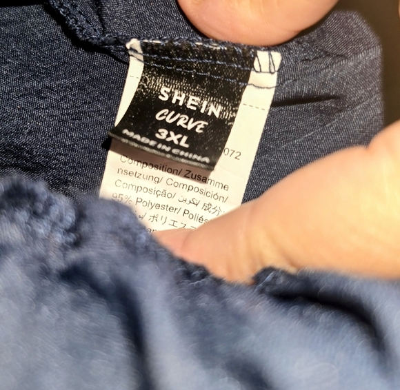 Elegant Navy Blue Plus Size Wide Leg Women's Pants - 3X/18 - Picture 5 of 5